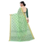 Generic Women's Cotton Blend Saree(Parrot Green ,5-6Mtrs) - Image 2