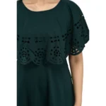 Generic Women's Crepe Solid Sleeveless Full Length Gown(Dark Green) - Image 4