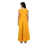 Generic Women's Crepe Solid Sleeveless Full Length Gown(Yellow) - Image 6