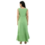Generic Women's Crepe Solid Sleeveless Full Length Gown(Green) - Image 7