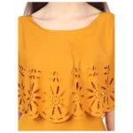 Generic Women's Crepe Solid Sleeveless Full Length Gown(Yellow) - Image 2