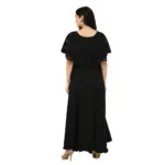 Generic Women's Crepe Solid Sleeveless Full Length Gown(Black) - Image 7