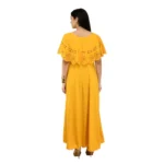 Generic Women's Crepe Solid Sleeveless Full Length Gown(Yellow) - Image 7