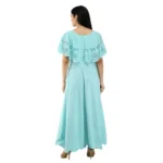 Generic Women's Crepe Solid Sleeveless Full Length Gown(Light Blue) - Image 7