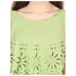 Generic Women's Crepe Solid Sleeveless Full Length Gown(Light Green) - Image 3