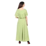 Generic Women's Crepe Solid Sleeveless Full Length Gown(Light Green) - Image 6
