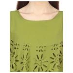 Generic Women's Crepe Solid Sleeveless Full Length Gown(Green) - Image 3