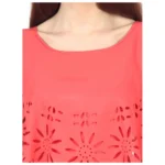 Generic Women's Crepe Solid Sleeveless Full Length Gown(Red) - Image 2