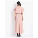 Generic Women's Crepe Embroidery Pattern Sleeveless Full Length Gown(Pink) - Image 5