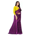 Generic Women's Georgette Silk Saree(Wine ,5-6Mtrs) - Image 3