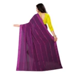 Generic Women's Georgette Silk Saree(Wine ,5-6Mtrs) - Image 2