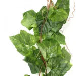 Generic Pack Of 5 Silk Polyester Artificial Grape Leaf Vine Hanging Garland Foliage Flowers Leaf Plants For Wall Decoration (Color: Green,Length: 15 Feet) - Image 3