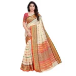Elegant Cream Kota Doria Cotton Saree