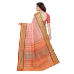 Peach Kota Doria Saree - Angle 3