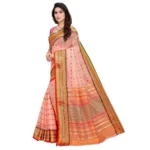 Peach Kota Doria Saree - Angle 2