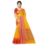 Gold Kota Doria Cotton Border Saree with Blouse