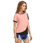 Generic Women's Polyester, Knitting Western Wear T-Shirt (Peach) - Image 2