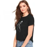 Generic Women's Cotton Western Wear T-Shirt (Black) - Image 4