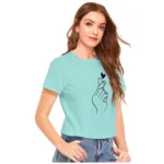 Generic Women's Cotton Western Wear T-Shirt (Green) - Image 3