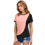 Generic Women's Polyester, Knitting Western Wear T-Shirt (Peach) - Image 3