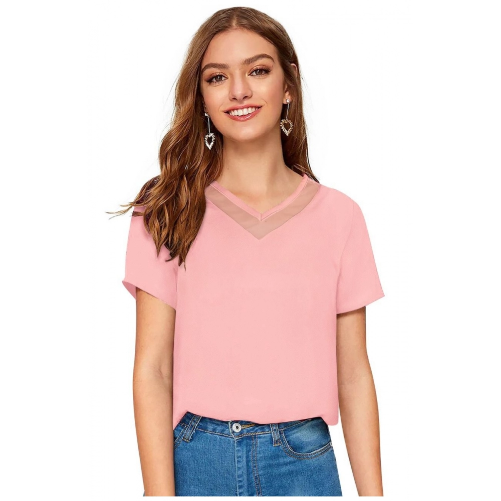 Peach Polyester Women's T-Shirt