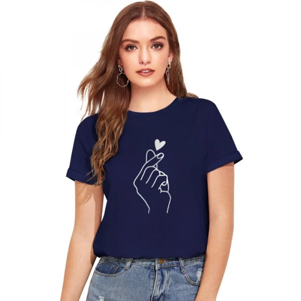 Blue Cotton Women's T-Shirt