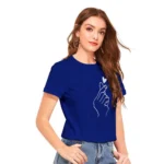 Generic Women's Cotton Western Wear T-Shirt (Royal Blue) - Image 3