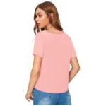 Generic Women's Polyester, Knitting Western Wear T-Shirt (Peach) - Image 2