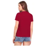 Generic Women's Cotton Western Wear T-Shirt (Maroon) - Image 2