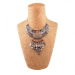 Silver Oxidised German Silver Tribal Antique Pendant Necklace - With Dupatta by Nari Haat, Indian ethnic wear, women ...