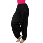 Women's Black Cotton Patiala - Angle 2