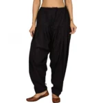 Women's Black Cotton Patiala