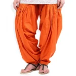 Orange Cotton Patiyala