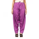 Women's Violet Cotton Patiala - Angle 2