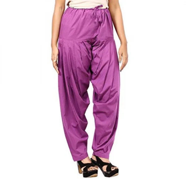 Women's Violet Cotton Patiala