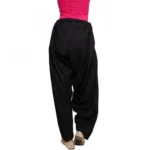 Women's Black Cotton Patiala - Angle 4