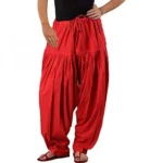 Red Cotton Patiala Salwar