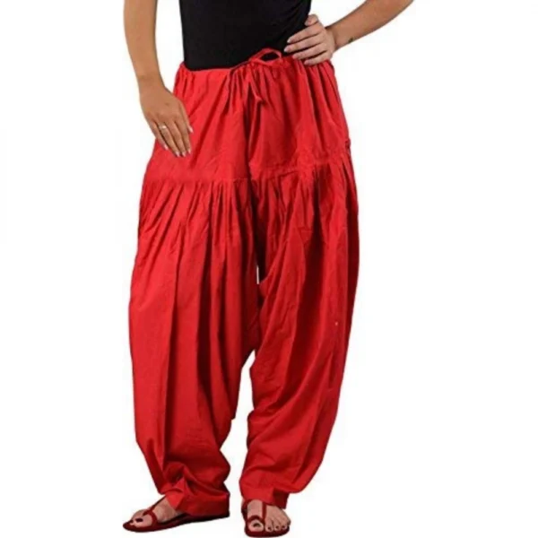 Red Cotton Patiala Salwar
