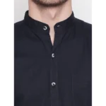 Generic Men's Cotton Casual Shirt (Material: Cotton, (Color:Navy Blue) - Image 3
