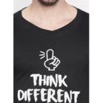 Generic Men's Cotton Slim Fit Full Sleeve T-Shirt (Material: Cotton, (Color:Black) - Image 2