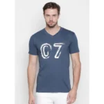 Generic Men's Cotton Slim Fit Half Sleeve T-Shirt (Material: Cotton, (Color:Blue) - Image 6