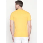Generic Men's Cotton Slim Fit Half Sleeve T-Shirt (Material: Cotton, (Color:Yellow) - Image 3
