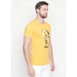 Generic Men's Cotton Slim Fit Half Sleeve T-Shirt (Material: Cotton, (Color:Yellow) - Image 4