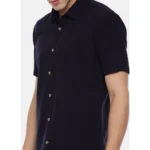 Generic Men's Cotton Slim Fit Casual Shirt (Material: Cotton, (Color:Navy blue) - Image 4