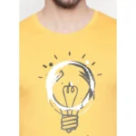 Generic Men's Cotton Slim Fit Half Sleeve T-Shirt (Material: Cotton, (Color:Yellow) - Image 2