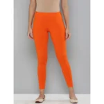 Orange Cotton Leggings for Women