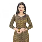 Generic Banarasi Silk Unstitched Salwar-Suit Material Premium Quality With Dupatta (Color: Black) - Image 2