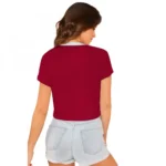 Generic Women's Cotton Western Wear T Shirt (Maroon) - Image 2