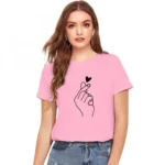 Pink Cotton T-shirt for Women
