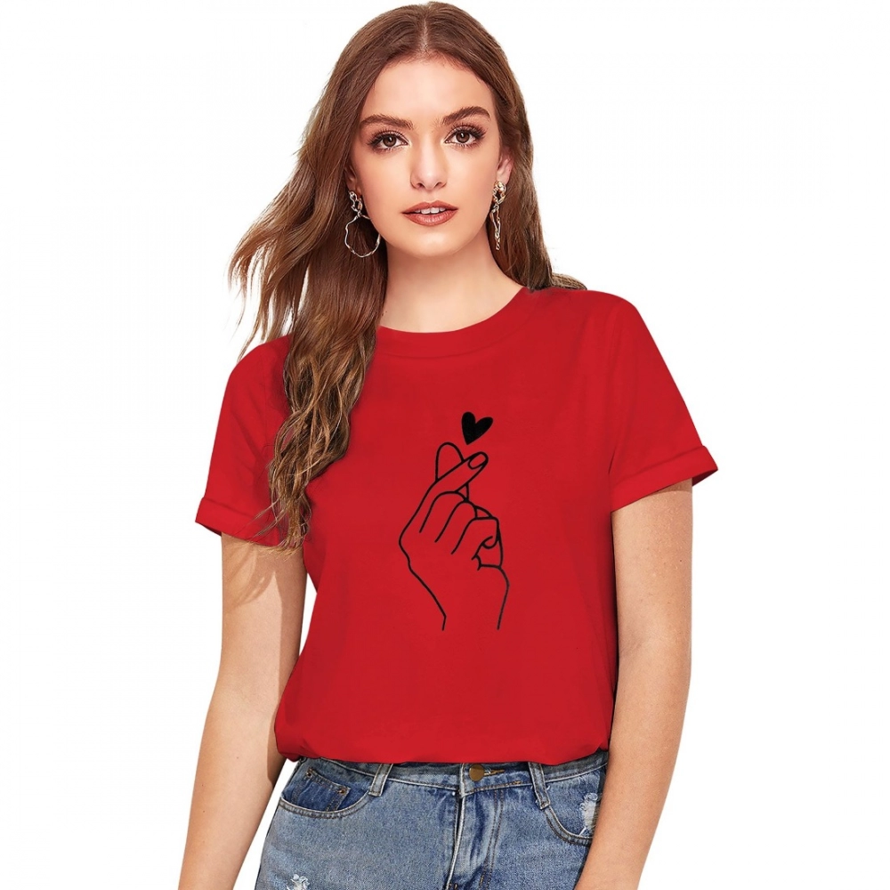 Red Cotton Women's T-Shirt